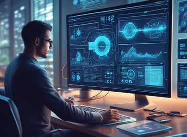 Several smartphones are placed in a row on a wooden surface, with a laptop partially visible in the background. The phones display various apps and screens, indicating usage and functionality. A person's hand can be seen holding another smartphone in the top left corner.