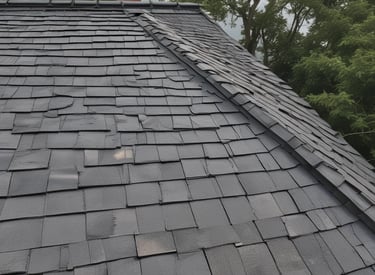 A panoramic view of Houston neighborhood roofs after a recent renovation.