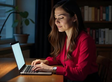 Ragazza con pc che rappresenta la gestione social media a Bari per aziende e brand locali