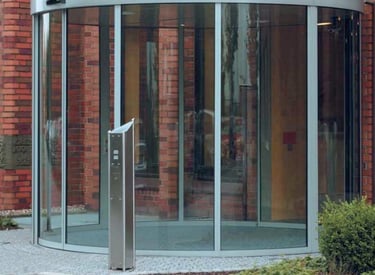 puerta automática curva