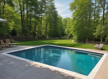A technician carefully removing a pool cover on a sunny Tennessee morning.
