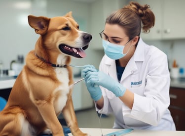 A dog with long, wet fur appears to be in a bath or grooming area. The coat is soapy, especially on the face and ears. The background has light pink tiles and a white wall.