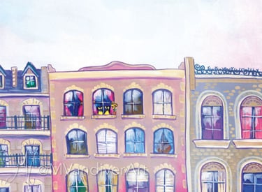 Illustrations from Bruno & Frida Go To Paris by New Orleans artist Melissa Vandiver.