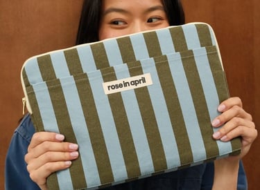 Stripes Olive/Blue LAPTOP SLEEVE 13/14