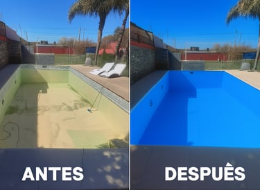 plastificado con fibra de vidrio en una pileta vacía. Trabajo de expertos ea Masterplas