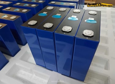 detail of prismatic LiFePO4 battery cells