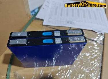 detail of prismatic LiFePO4 battery cells