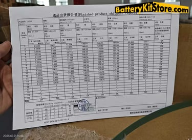 test report of EVE LF22K prismatic LiFePO4 battery cells