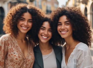 A serene setting showcasing all three products in a minimalistic style.