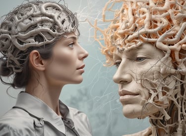 A consultant neurologist examining a patient in a clinical setting.
