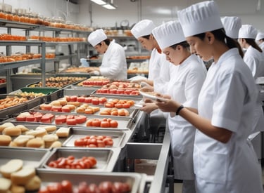 A professional training session in the food industry.