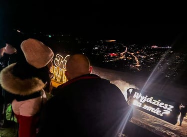 napis na zareczyny wyjdziesz za mnie w zakopanem gubałówka