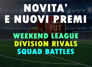 campo da calcio con scritta weekend league, divison rivals e squad battles
