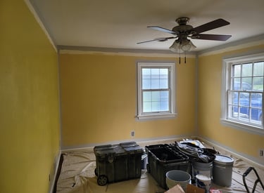 American Painting Specialist Fort Wayne, Indiana repainting a small bedroom.