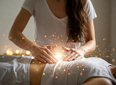 Client receiving healing energy.