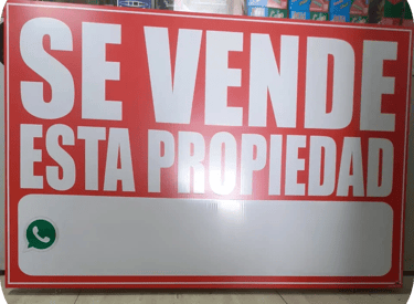 impresión de gigantografías de se vende propiedad, se vende terreno, alquila casa. impresión en banner y vinil