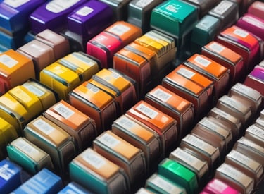 Stacks of InkJet Cartridges and LaserJet Toners