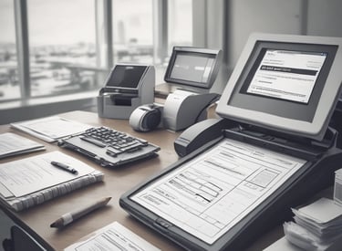 An illustration of a digital job management system interface.