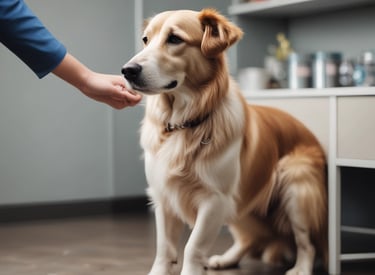 A variety of dog food bags arranged on shelves. The top shelf displays brands such as Cibau and Formula Natural with packaging in black, green, and blue colors. The middle shelf includes Formula Natural and Origens with a mix of blue and red packages. The bottom shelf features Daldog with red packaging.