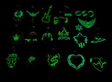 The "Hits Hard in the Dark" Collection glowing like radioactive Goo