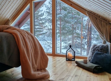 Majoitus järvi maisemalla