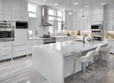 Custom modern white kitchen