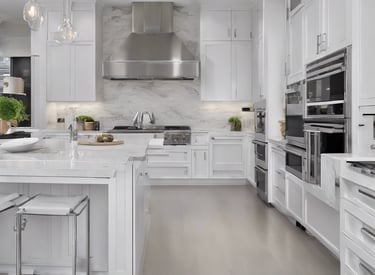 modern large white kitchen
