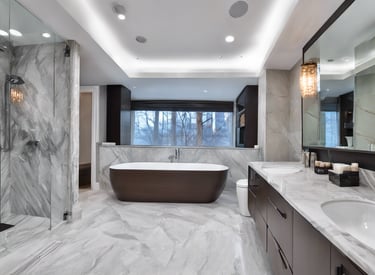 Custom design large bathroom