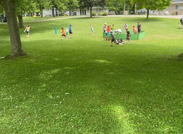kids playing in a field