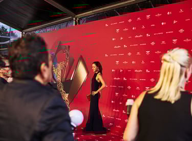 Seamless fabric backdrop for launch events.