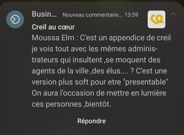Moussa El Moussaoui : tentative d'intimidation vis à vis de Creil au coeur ?