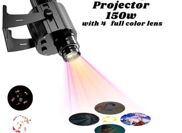 Multi Gobo Projector 4 Lens of Static Rotation