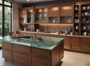 Close-up of a polished marble floor gleaming under soft indoor lighting