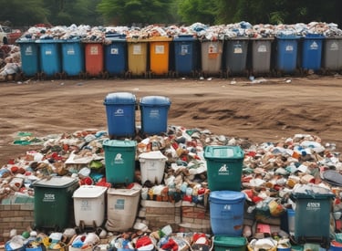 Close-up of sorted recyclable materials ready for processing.