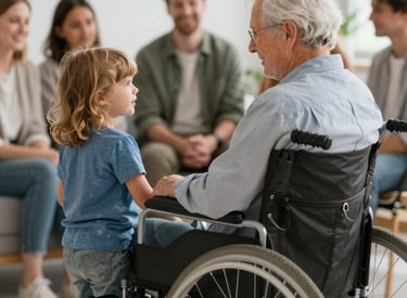 A sign indicating parking reserved for people with disabilities is mounted on a pole against a backdrop of blue sky and clouds. The sign includes the international symbol of access, with text below stating 'Parking Only' and a 'Minimum Fine $250'.