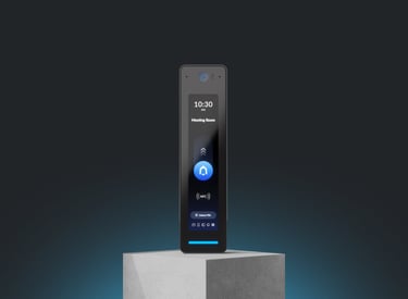 Modern touch-screen video intercom with mobile app integration for visitor verification,