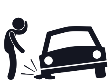 une image d'une personne qui a une roue crevé