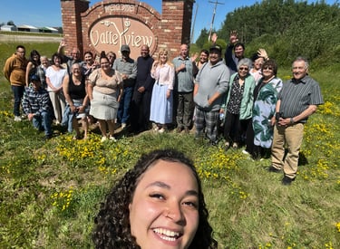 Valleyview Victory Church and others after a time of prayer at the entrance of Valleyview.