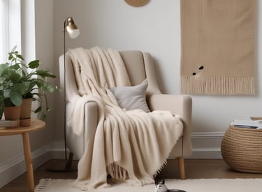 a living room with a couch, chairs, and a table