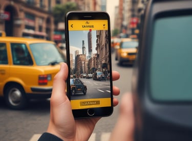 A decorated bus with vibrant red and orange star designs is traveling on a road surrounded by greenery. The bus has branding with text indicating non-stop air suspension. It is mainly white with red accents and features large windows.