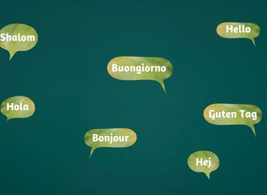 a group of speech bubbles with different languages