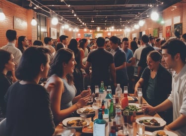 A vibrant image showcasing an upcoming event with a lively crowd.