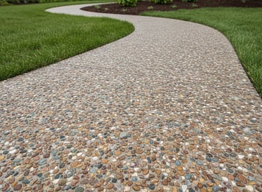 Exposed aggregate sidewalk