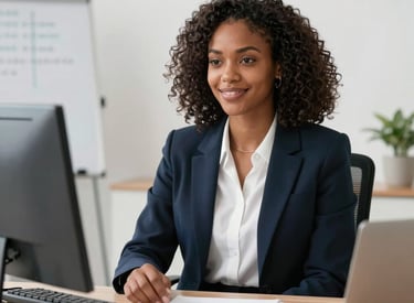 Modern office environment with diverse Angolan tech professionals collaborating.