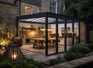 Extension moderne en verre type véranda nettoyer et rénover 