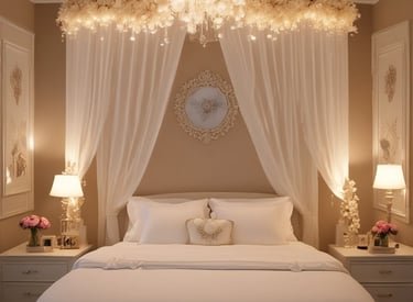 A festive birthday setup with balloons and a cake.