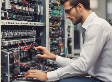 homem dando suporte técnico e Help desk