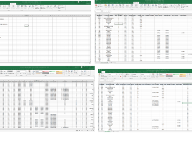 Image of the MS Excel quantity takeoff reports generated by CPS's database software.