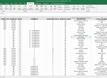 Frame and Hardware Information report from CPS in MS Excel.