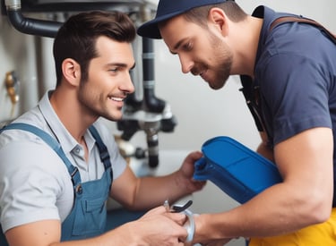 A section of a building exterior is visible, featuring a partially open utility panel revealing wiring and piping, likely for a water heater. Below, there's disturbed earth and scattered debris, including pieces of wood and a metal bowl. Coiled hoses and cables are seen on the grass nearby.